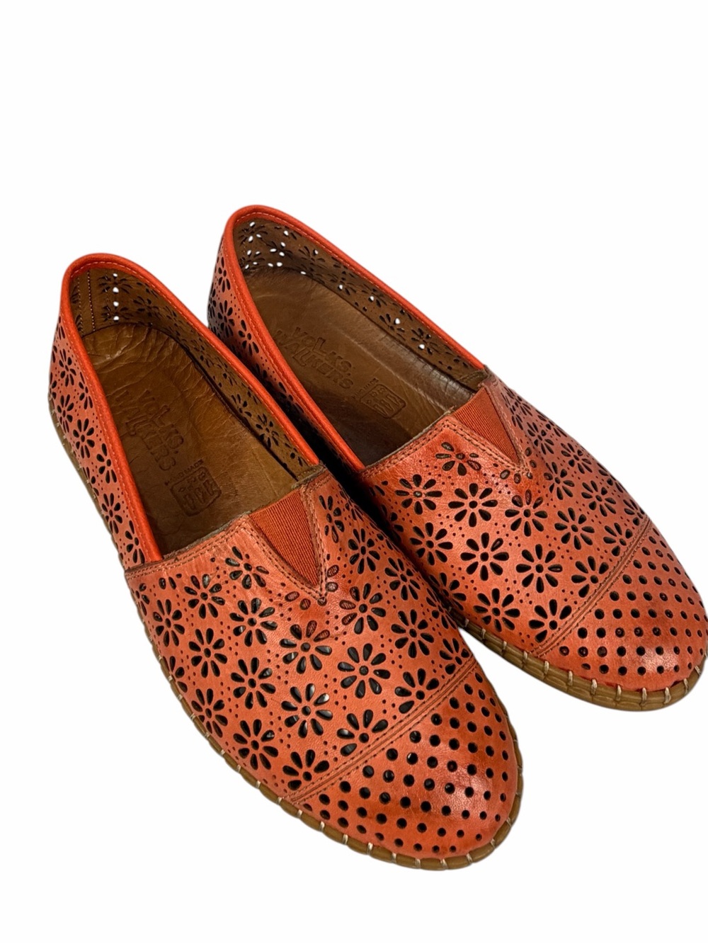 Volks Walkers Coral Leather Perforated Slip On Loafers Comfort Shoes EU 38